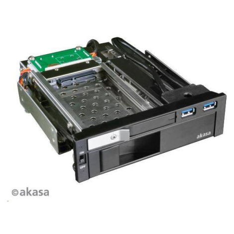 AKASA HDD box Lokstor M51, 3.5" a 2.5" pevný disk SATA do 5.25" vnútorná pozícia, USB 3.0, čiern