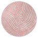 Umývateľný okrúhly koberec vo svetloružovo-krémovej farbe ø 80 cm Yuvarlak – Vitaus