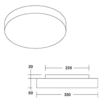 Stropné svietidlo BRUMBERG LED Celtis Mini, 3 000 K, hnedošedé