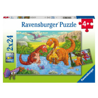 Ravensburger Puzzle Hraví dinosaury 2 x 24 dielikov
