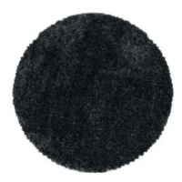 Kusový koberec Fluffy Shaggy 3500 anthrazit kruh Rozmery koberca: 200x200 kruh