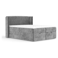 Sivá boxspring posteľ s úložným priestorom 200x200 cm Passion – Maison de Rêve