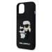 Karl Lagerfeld 3D Rubber Karl and Choupette Zadný Kryt pre iPhone 15 Plus Black