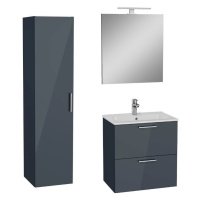 Kúpeľňová zostava s umývadlom 60 cm vrátane umývadlovej batérie, vtoku a sifónu VitrA Mia antrac