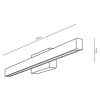 Envostar Zrkadlo LED nástenné svetlo, šírka 60 cm