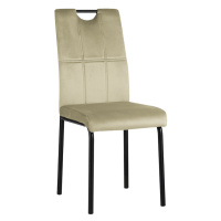 Jedálenská stolička, béžová Velvet látka/kov, JONKA
