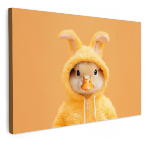 MuchoWow OBRAZ NA PLÁTNE Veľkonočný zajačik - kostým - kačica 30x20 cm