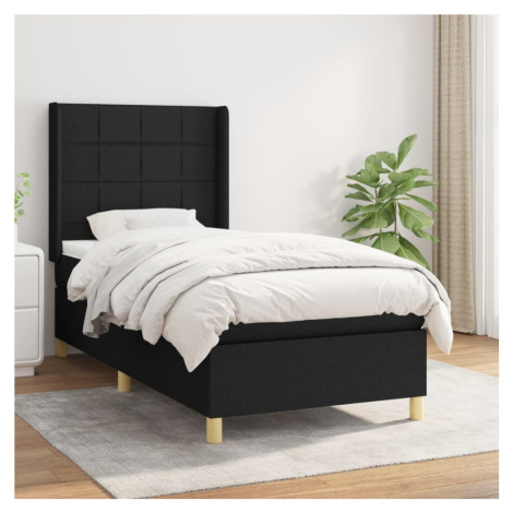 vidaXL Posteľný rám boxspring s matracom čierny 80x200 cm látka