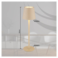 LED dobíjacia stolová lampa Vannie, piesková farba Výška 36 cm, CCT