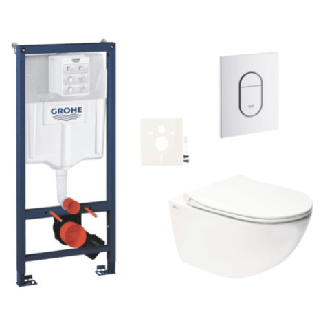 Závesný wc set do ľahkých stien / predstenová montáž Swiss Aqua Technologies Infinitio SIKOGRSIN GROHE