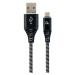 GEMBIRD CABLEXPERT Kábel USB 2.0 AM na MicroUSB (AM/BM), 1m, opletený, čierno-biely, blister, PR