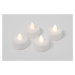 Nexos 42988 Dekoratívna sada - 4 čajové sviečky - biela