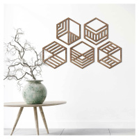 Moderná dekorácia na stenu - Hexagóny (5 ks)