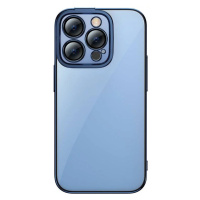 Kryt Baseus Glitter Transparent Case and Tempered Glass set for iPhone 14 Pro (blue)