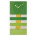 Bold Stripes kyvadlové nástenné hodiny Nextime zelené 38x19cm