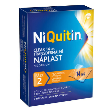 NIQUITIN Clear 14 mg transdermálna náplasť 7 ks