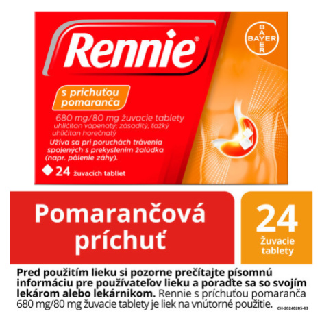 RENNIE S príchuťou pomaranča 
680 mg/80 mg 24 tabliet