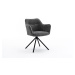 Estila Moderná dizajnová otočná stolička Kristal Graphite s tmavým sivým čalúnením a kovovými no