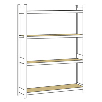 Regál s veľkým rozpätím, s drevotrieskovou doskou, výška 2500 mm SCHULTE