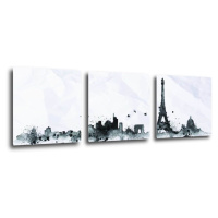 Impresi Obraz Paríž panorama - 90 x 30 cm (3 dielny)