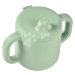 Hrnček pre bábätká Silicone Learning Cup Beaba Sage Green s vrchnákom na učenie sa piť zelený od