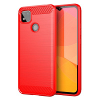 Huawei P50 Pro, silikónové puzdro, stredne odolné proti nárazu, brúsený karbón, červená farba
