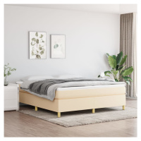 vidaXL Posteľný rám boxspring s matracom krémový 180x200 cm látka