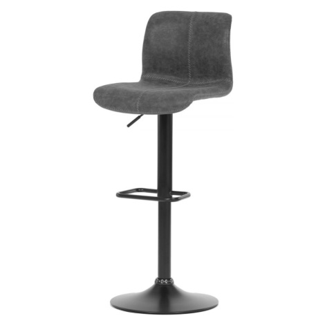 AUTRONIC AUB-806 GREY3 Židle barová, šedá látka v imitaci broušené kůže, černá podnož, výškově s