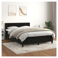 vidaXL Posteľný rám boxspring s matracom čierny 140x200 cm zamat