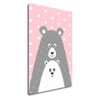 Impresi Obraz Pink grey bear - 40 x 60 cm