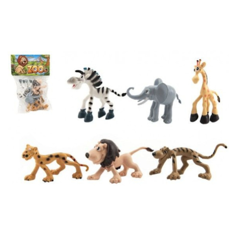 Zvieratká safari ZOO plast 9-10 cm, 6 ks v sáčku Teddies