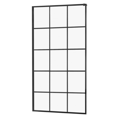 MEXEN - KIOTO walk-in 100x200 cm 8mm čierne vzor samostatné sklo 800-100-000-00-77