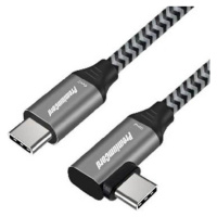 PremiumCord USB-C zahnutý kábel (USB 3.2 GEN 2x2, 5A, 100W, 20Gbit/s) 0,5m hliníkové krytky kone