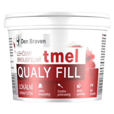 DEN BRAVEN - Ľahčený brúsiteľný tmel (QUALY FILL) biela 250 ml