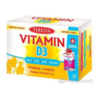 TEREZIA VITAMÍN D3 1000 IU 90 ks + darček kvapky Vitamín D3 BABY 400 IU 10 ml