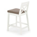 HALMAR Borys Low barová stolička biela / hnedá