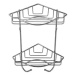 Kinekus 2-poschodová rohová polička, 22,5 x 14,8 x 30 cm, chróm