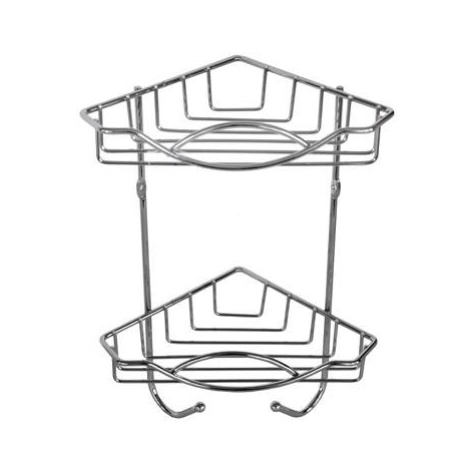 Kinekus 2-poschodová rohová polička, 22,5 x 14,8 x 30 cm, chróm