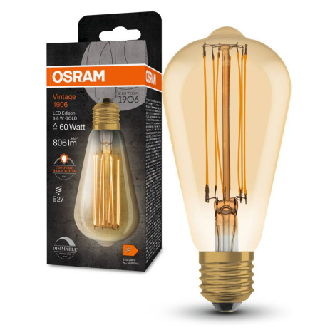 Osram Vintage 1906 E27 8,8W LED ST64 822 zlatá dim