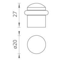 TI - Zarážka dverí oválna - 115 CHM - chróm matný (18)