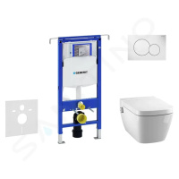 GEBERIT - Duofix Modul na závesné WC s tlačidlom Sigma01, alpská biela + Tece One - sprchovacia 