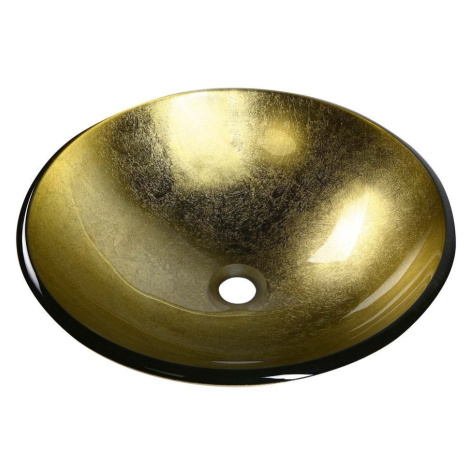 SAPHO - SHAY sklenené umývadlo na dosku Ø 42 cm, zlatá 2501-22
