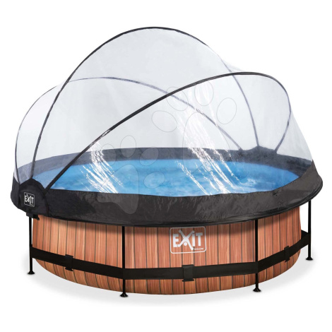 Bazén s krytom a filtráciou Wood pool Exit Toys kruhový oceľová konštrukcia 300*76 cm hnedý od 6