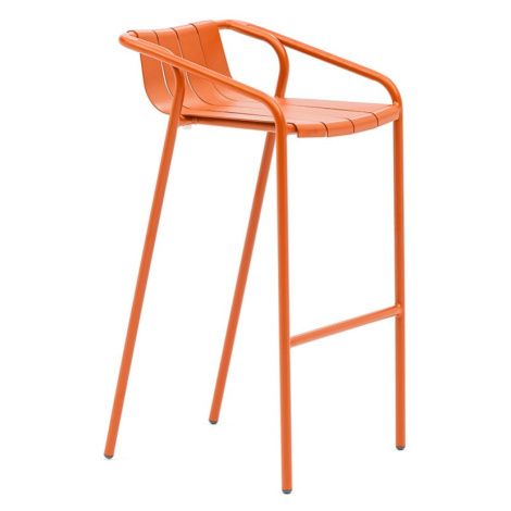 Oranžové kovové záhradné barové stoličky v súprave 2 ks Fleole – Ezeis