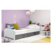 Expedo Detská posteľ DOUGY P1 + ÚP + matrace + rošt ZDARMA, 90x200, biela/grafitová