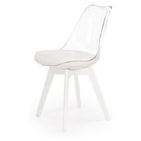 HALMAR K245 jedálenská stolička biela / priehľadná