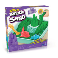 Kinetic Sand krabica s tekutým pieskom a podložkou zelená