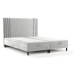 Sivá čalúnená dvojlôžková posteľ s úložným priestorom 160x200 cm Musca – Maison de Rêve
