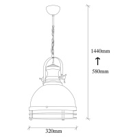 Závesné svietidlo Saglam 3762, červeno-čierne, železo, Ø 32 cm