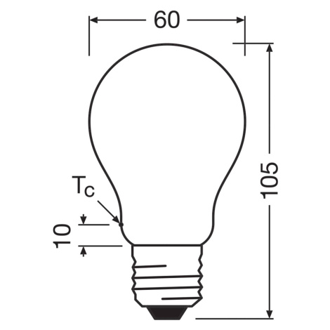 OSRAM LED žiarovka E27 5W matná 2 700K 1055lm 2er